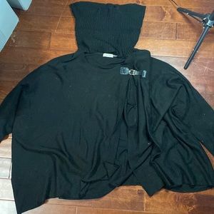 Calvin Klein black sweater poncho